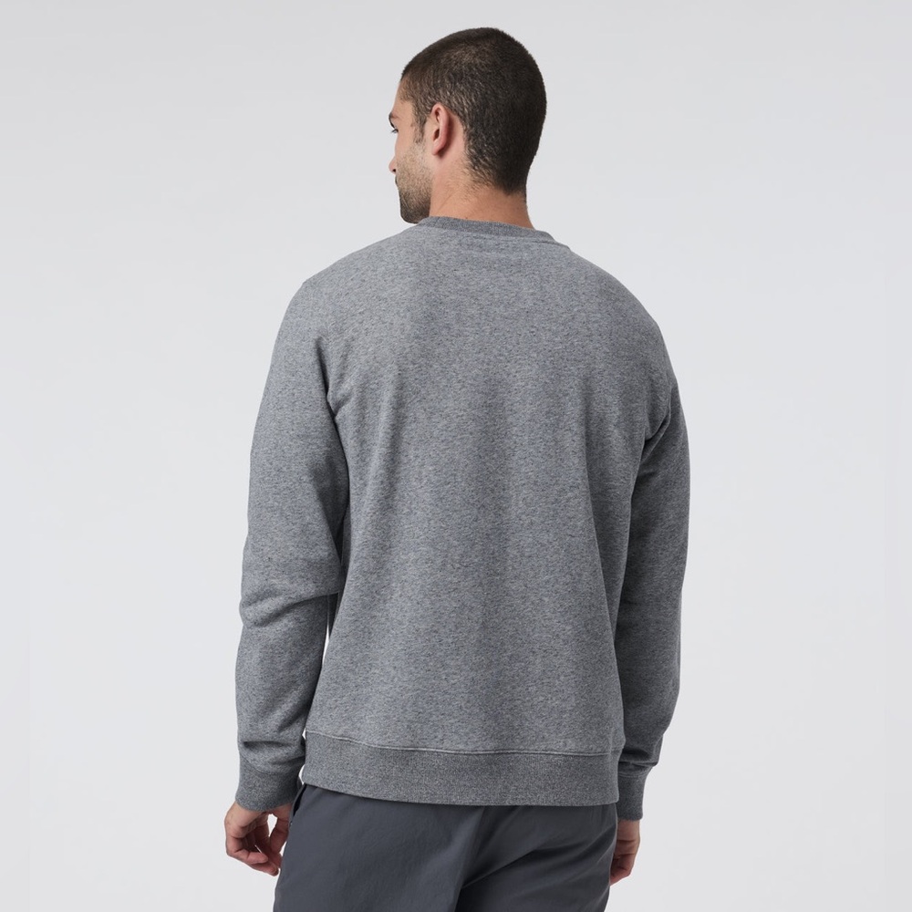 Vuori Cypress Logo Crew Crewneck Sweatshirt Men's Heather Grey Size Large - Picture 2 of 12